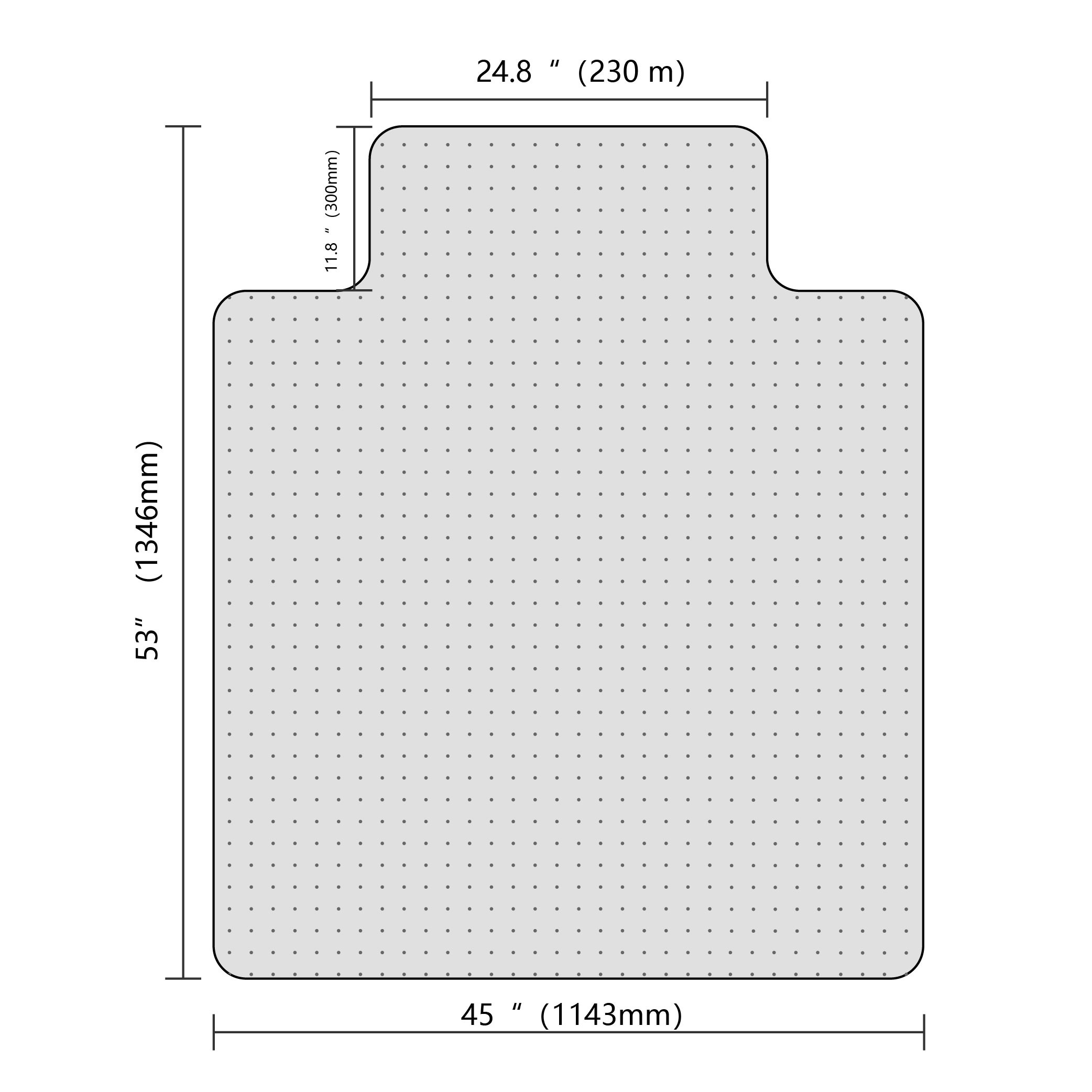 45" x 53" Rectangular with Lip Chair Mat for Carpets