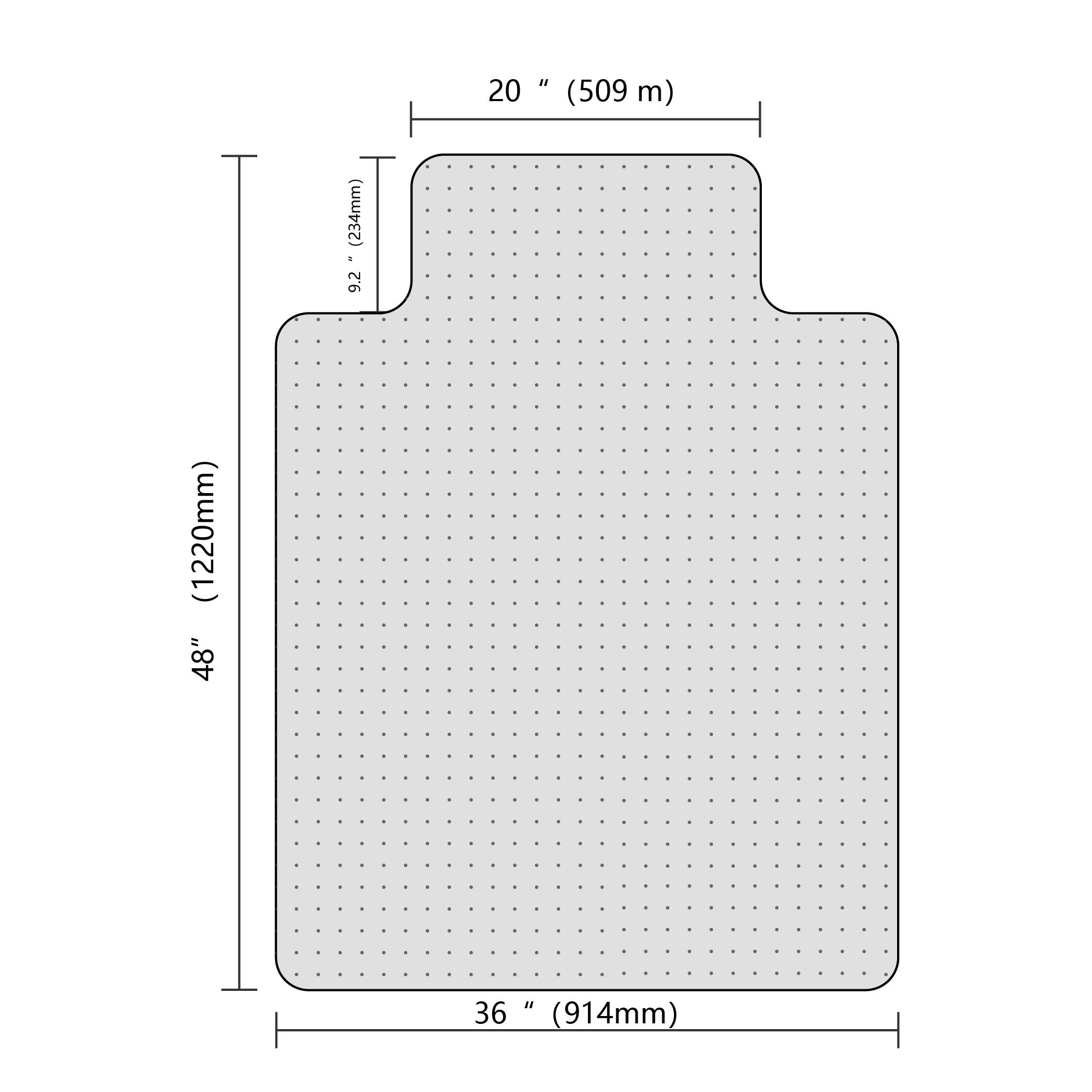 36" x 48" Rectangular with Lip Chair Mat for Carpets