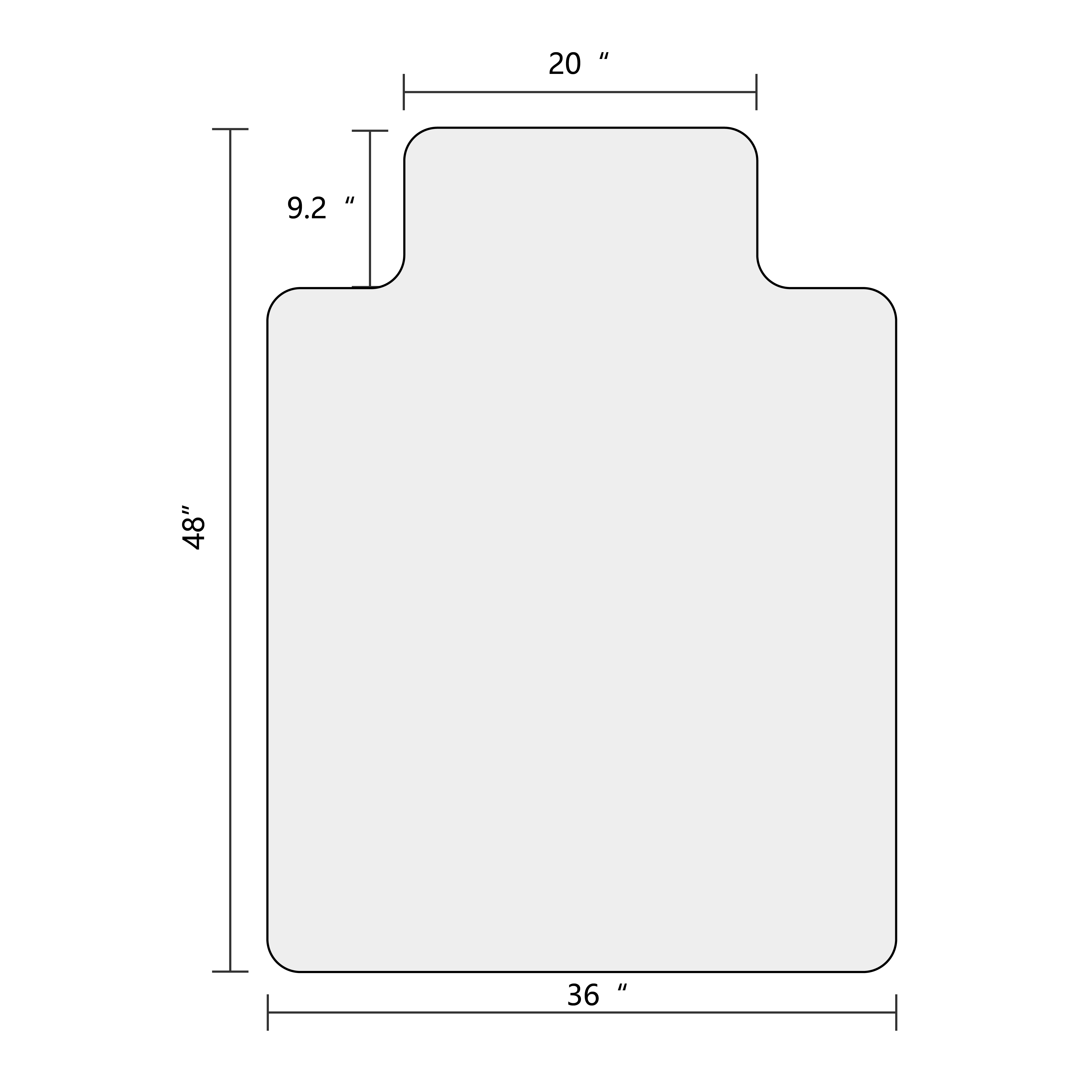 36" x 48" Rectangular with Lip Chair Mat for Hard Floors