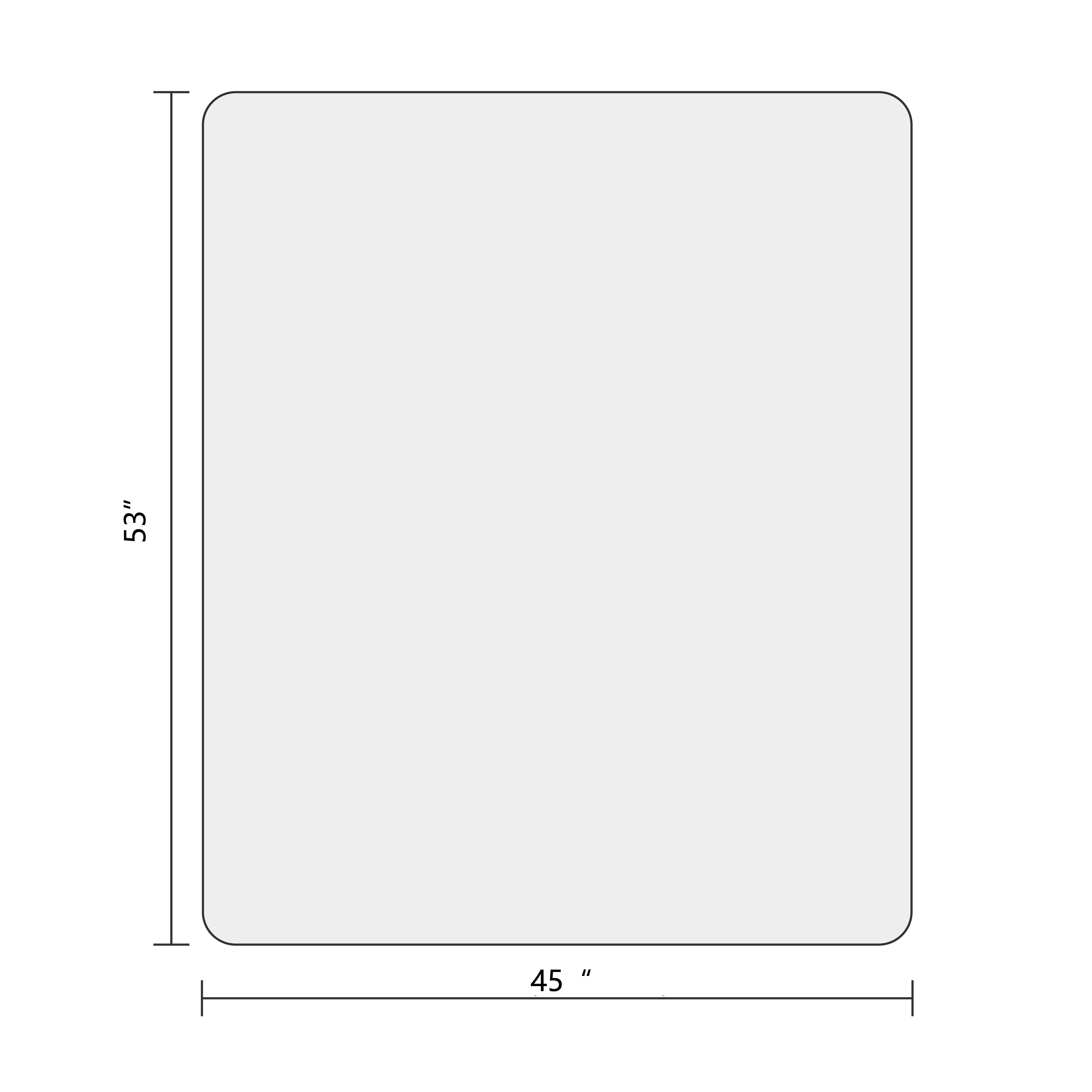 45" x 53" Rectangular Chair Mat for Hard Floors