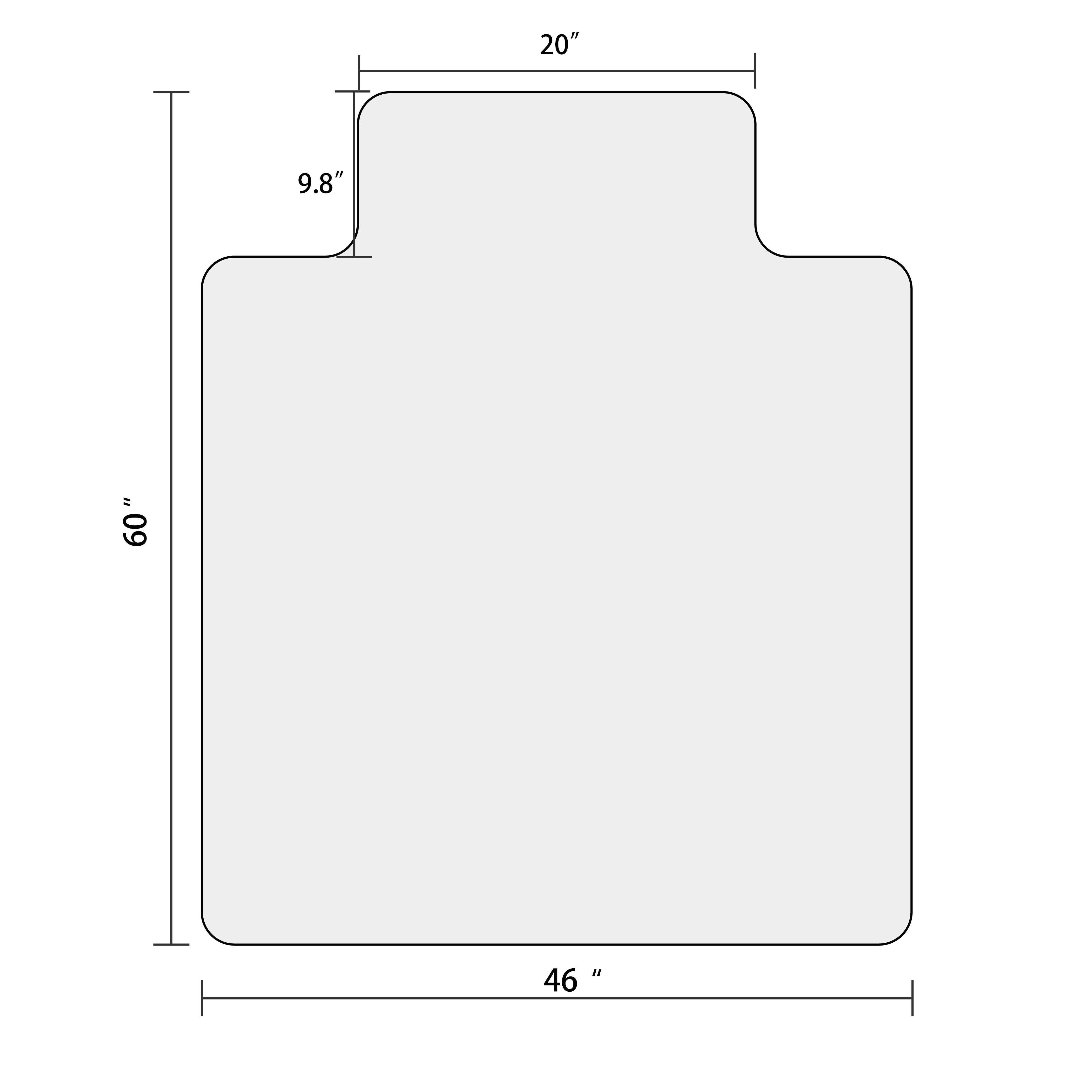 46" x 60" Rectangular with Lip Chair Mat for Hard Floors