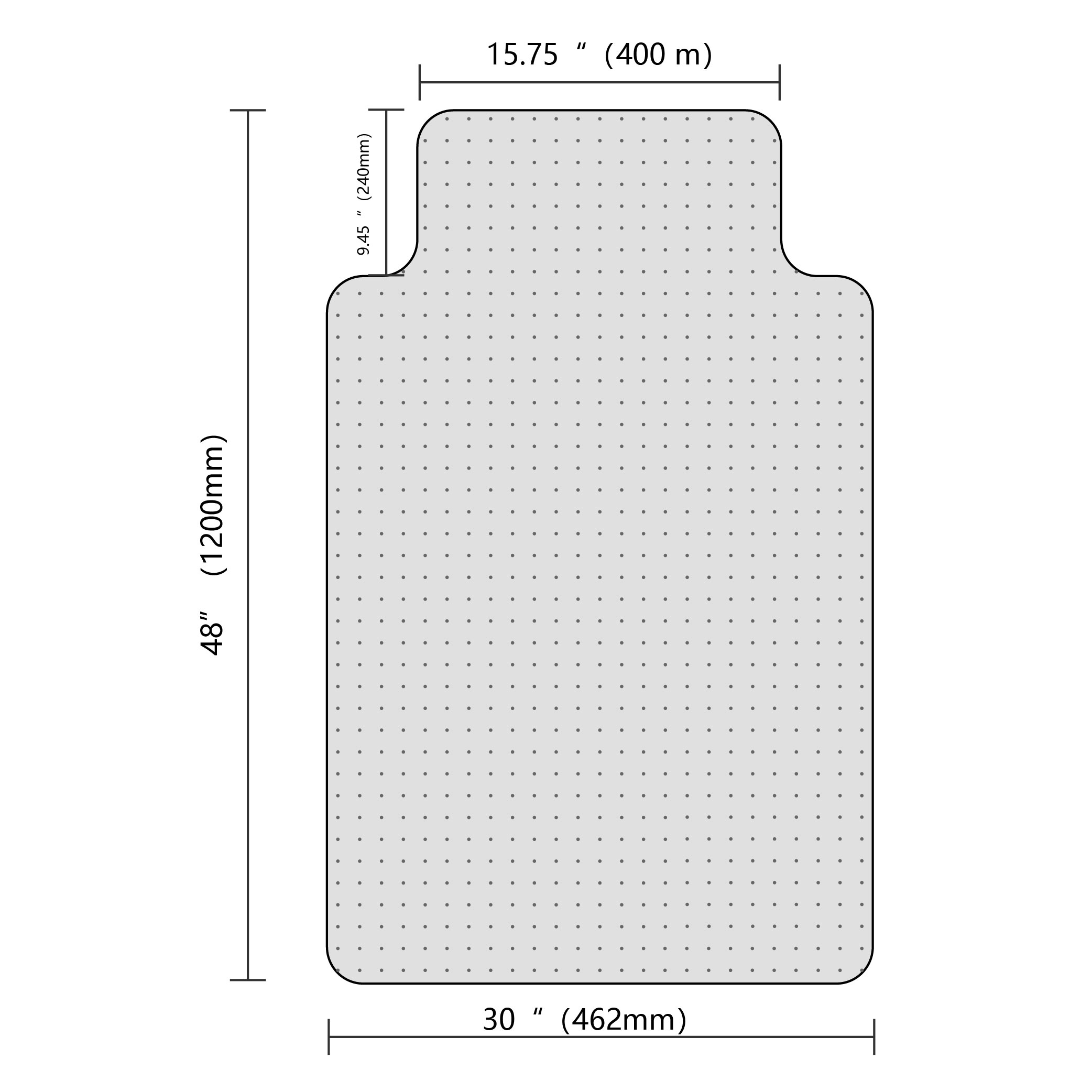 30" x 48" Rectangular with Lip Chair Mat for Carpets