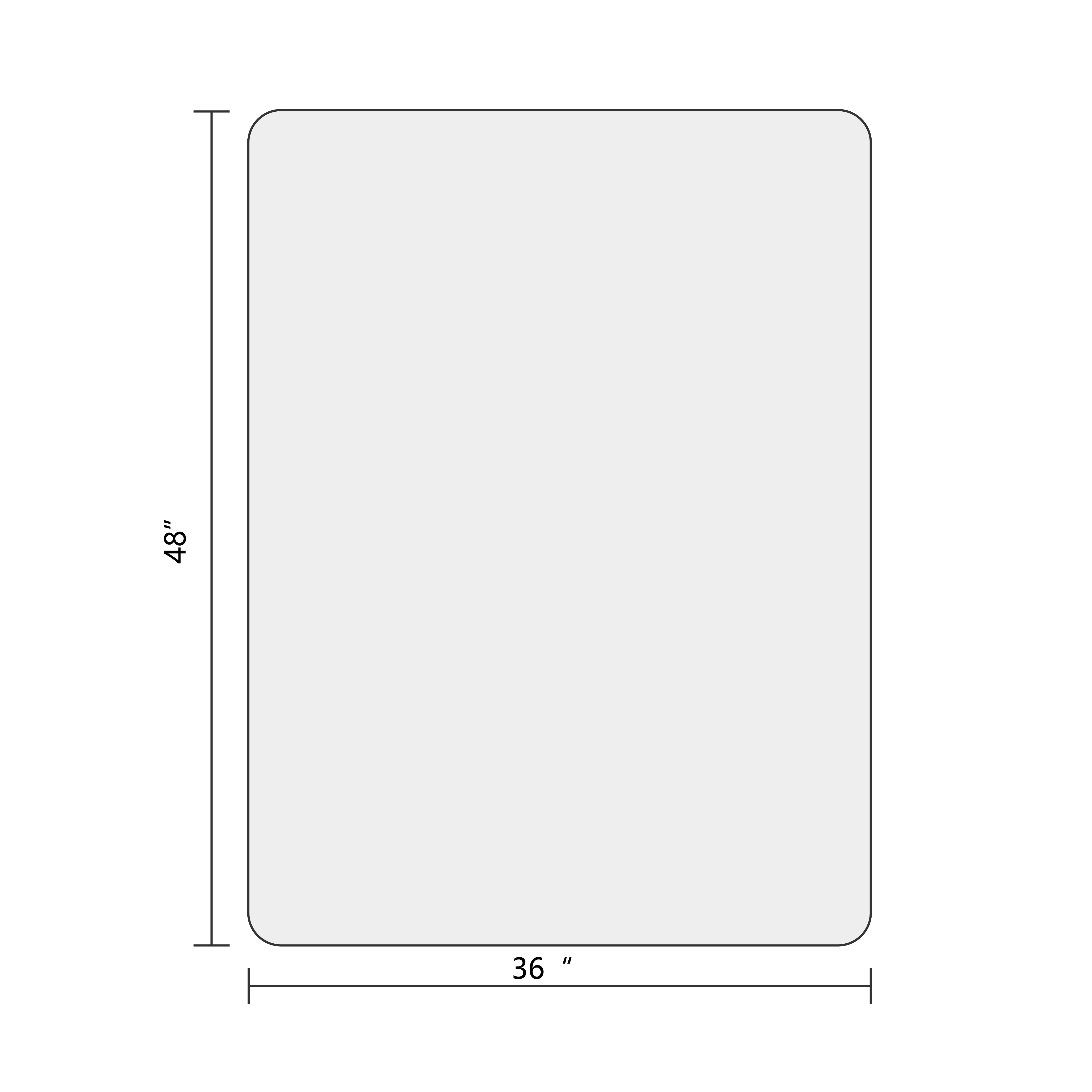 36" x 48" Rectangular Chair Mat for Hard Floors