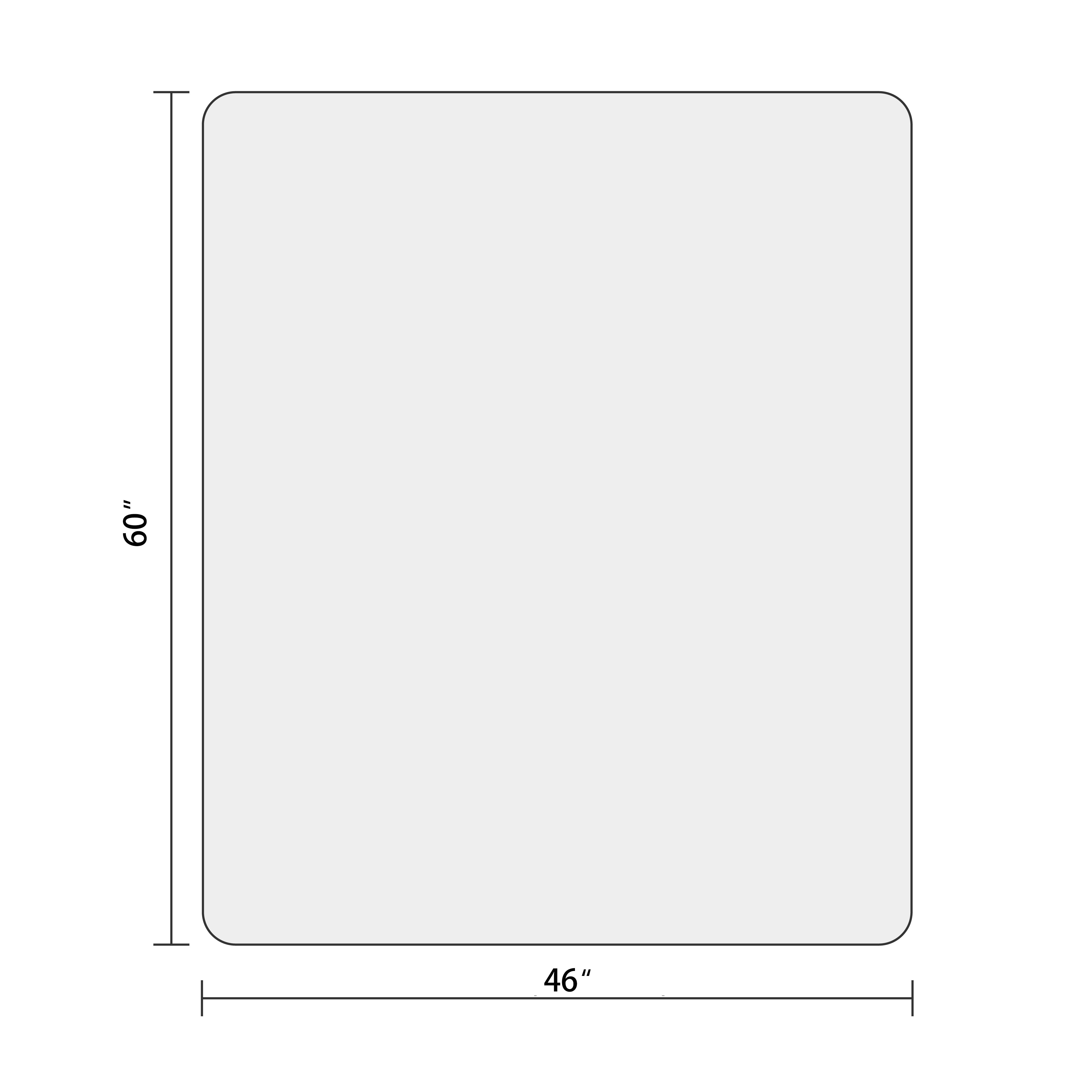 46" x 60" Rectangular Chair Mat for Hard Floors